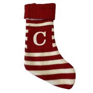Wondershop-Knit Christmas Stocking Red & White Stripe Pattern